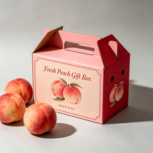 Caja de Embalaje de Cartón Corrugado Reciclable de Grado Alimenticio con Asa, Diseño Personalizado, Producción en 72H, Caja de Regalo para Frutas con Logotipo Personalizado - Product Image 1