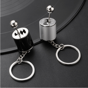 Neu Eingetroffener Auto-Schalthebel-Schlüsselanhänger aus Zinklegierung mit Silberfinish und Engel-Logo-Ausschnitt für Bastelprojekte - Product Image 2