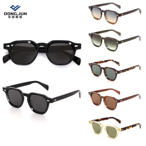 Gafas de sol redondas Vintage con remaches de concha de tortuga para mujer y hombre 2025 Retro amarillo azul Len pequeñas gafas de sol logotipo personalizado UV400 tonos - Product Image 1