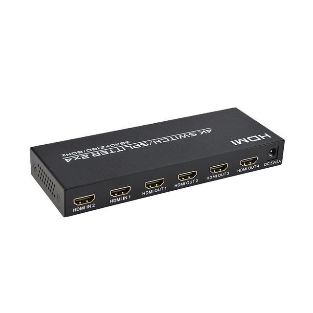 FJ-4K204 Fjgear 4k 4 Port hdmi HD matrix 2 in 4 Out 3840*2160@60Hz Plug and Play