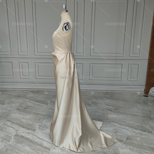 Simple Satin parole longueur <span class=keywords><strong>mariage</strong></span> soirée robe de soirée mariée invité robe robes de bal demoiselle d'honneur Maxi Robe mode tenue #17010 - Product Image 5