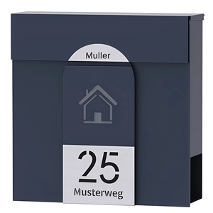 Boîte aux lettres murale de style européen moderne pour jardin extérieur, plaque personnalisée avec nom et adresse, en acier inoxydable, étanche, antivol, pour lettres et courrier - Product Image 3