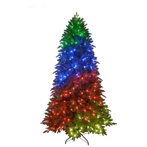 2023 Kerstversieringen Kunstmatige Voorverlichte Spiraal Led Verlichte Vezel Optische Kerstboom