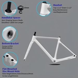 Cadre de vélo de gravier en <span class=keywords><strong>carbone</strong></span> SUNREMO T1000 700C 27.5er avec frein à disque et patte de dérailleur UDH pour conversion route et <span class=keywords><strong>VTT</strong></span> - Product Image 4