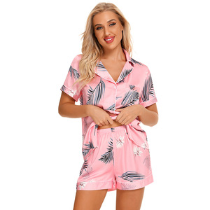 Pigiama in Raso Termico Personalizzato per Donna, Manica Corta, con Bottoni, Morbido, 2 Pezzi, Abbigliamento da Notte, Vendita all'Ingrosso - Product Image 5