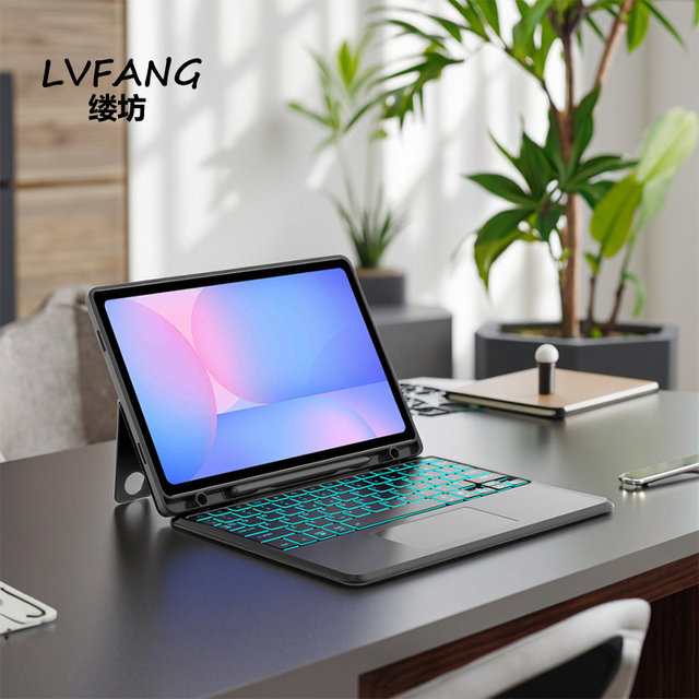 For for Tab S10 FE+ 13.1" TPU Cover Case Detachable Rotating Keyboard Touchpad Stand Wireless Connection 360 Degree