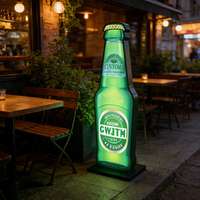 Panneau lumineux personnalisé pour bière et vin, éclairage LED extérieur/intérieur, boîte à lumière en acrylique sur pied