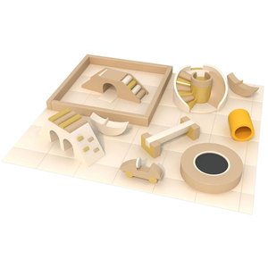Ensemble de jeu en bois de qualité supérieure avec rampe, pont, voiture et tunnel pour zone intérieure pour enfants - Product Image 1
