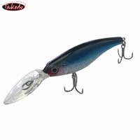 Leurre de pêche flottant TAKEDO 80MM 4.5G pour la pêche au bar en mer, leurre minnow à longue queue pour plongée profonde avec hameçons triples