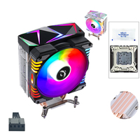 QiuzAim tour d'ordinateur 4 caloduc E5 CPU dissipateur de chaleur 120mm émettant de la lumière 4pin silencieux CPU ventilateur 2011 broches contrôle de la température X99