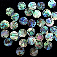 Tranches rondes de coquille d'ormeau pour accessoires de bijoux DIY, copeaux naturels de coquille d'ormeau pour incrustations de boucles d'oreilles et pendentifs