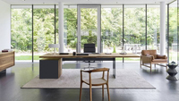 Table de conférence en bois massif de qualité supérieure, bureau de direction, durable, moderne et minimaliste pour les salles de réunion