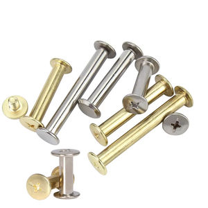 Nickelé plaqué/laiton Album vis cuir ceinture portefeuille Photo Scrapbook Album compte livre poste Chicago vis reliure Rivets - Product Image 1