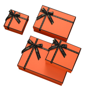 Personalized Orange Printed Boxes Kraft Flat Packing Box