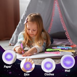 School Stationery Plastic LED Fluorescent Pen Multi Functional Currency Verification Magic Pen UV Invisible Fluorescent Pen - Product Image 4