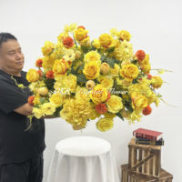 Centre de table artificiel blanc, arrangement de fleurs en soie en rangée, décoration de mariage, chemin de table, fleurs pour allée, boule de fleurs