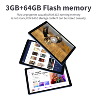 Nouvelle Tablette PC Veidoo A333 10 Pouces Android 15 WiFi 5G Appareil Photo 2MP-5MP Reconnaissance Faciale Mode Protection des Yeux 3Go RAM 64Go ROM