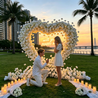 Arco de Flores de Rosas Rojas de Seda Realistas de Alta Simulación, Fondo para Decoración de Bodas, Propuesta de Matrimonio, Día de San Valentín y Fiestas