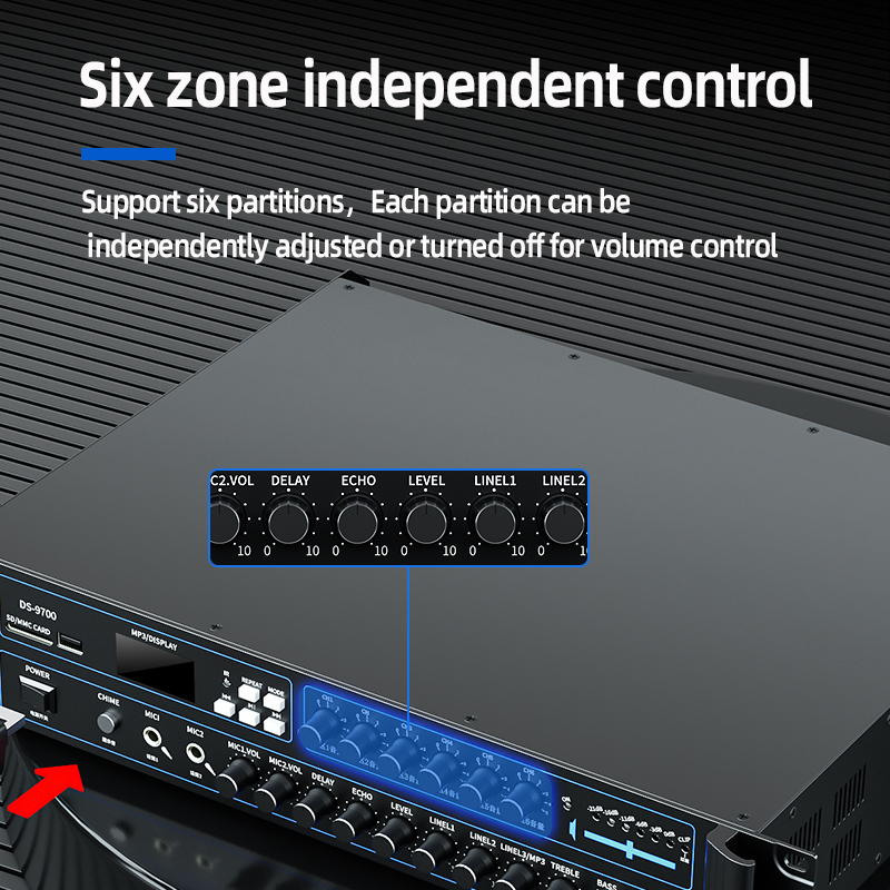 Professional Background Music System 6 Zone Mixing Amplifier FM Radio Remote Control Ceiling Speakers for Restaurant Shop School · image 6