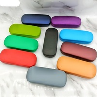 Étui à lunettes de soleil en cuir PU rigide, coloré, de qualité supérieure, avec logo personnalisé, chiffon de nettoyage, fermeture à pression unisexe.