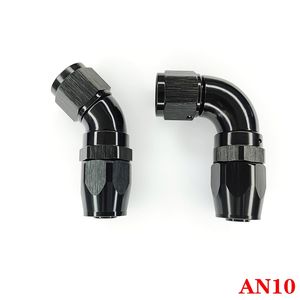 Extremos de manguera giratoria de flujo completo AN4 AN6 AN8 AN10 AN12 de alta calidad Aluminio 45 90 120 grados Negro E85 <span class=keywords><strong>an</strong></span> Accesorios - Product Image 3