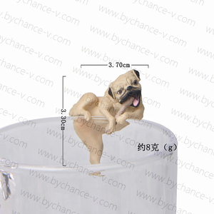 DIY drôle chiot accessoires multiples poses bouledogue français figurine en plastique jouet pour tasses jante décoration petit cadeau pour les amoureux des chiens - Product Image 2