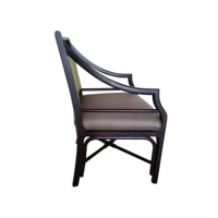 Fauteuil de salle à manger rembourré en cuir PU, style français classique, pour restaurant, café, hôtel, meuble en bois, pour hall d'hôtel