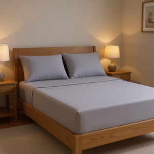 Cabos King Size Sheet Set <b>Neutral</b> Gray Fitted Flat Sheets 2 Pillowcases Breathable Hypoallergenic Home <b>Bedding</b> - Product Image 2