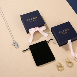 Caja de Joyería Rectangular con Lazo, Personalizable con Logotipo, para Pendientes, Collares y Accesorios, Ecológica y Moderna - Product Image 5