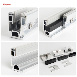 एल्यूमीनियम ग्लास रेलिंग हार्डवेयर यू चैनल प्रोफाइल क्लैंप फ्रेमलेस बेस फिटिंग ग्लास बालकनी के लिए - Product Image 4