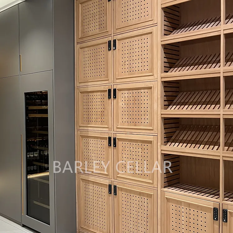 BARLEY cellar all wooden shelves cigar humidor cabinets for commercial smoke shop