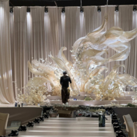 Ruban géant en organza de luxe, décoration de plafond en tissu fluide sur mesure, écologique et durable pour événements de mariage