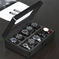 Watch Box Storage Factory Nice Quality 10 Slot Black Travel Aluminum Watch Collection Gift Box Display Storage Packaging Watch Box Case Organizer