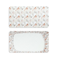 Elinfant drap de lit pour bébé tricoté en polyester drap ajusté pour enfants drap de lit housse de drap de lit 2 pièces ensemble cadeau