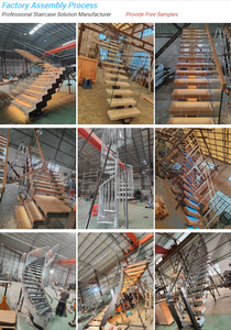 ACE מודרני מדרגות זכוכית מעקה עץ צעד ישר מונו סטרינגר מדרגות - Product Image 4