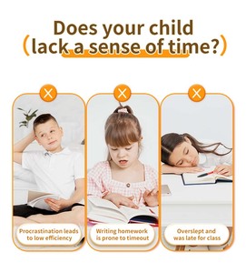 مؤقت مرئي على شكل إشارة مرور للفصول الدراسية للأطفال، أداة للمعلمين مع ساعة عد تنازلي لمدة 24 ساعة، منبه صوتي ووظيفة إيقاف مؤقت - Product Image 5