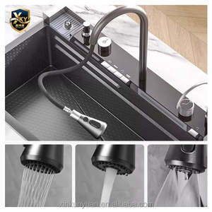 2025 Popular Large Single Slot Multifunction <strong>Sink</strong> Anti-Scratch LED Digital Display 304 Stainless Steel Waterfall <strong>Kitchen</strong> <strong>Sinks</strong> - Product Image 5