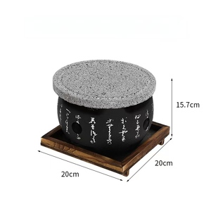 Plaque <span class=keywords><strong>de</strong></span> cuisson en <span class=keywords><strong>pierre</strong></span> volcanique japonaise et coréenne pour steak, avec <span class=keywords><strong>barbecue</strong></span> au <span class=keywords><strong>charbon</strong></span> et à l'alcool pour la maison et la restauration - Product Image 5