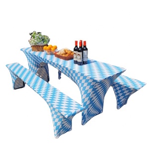 Tre Pezzi Blu Navy poliestere fodera Per La Birra Tavolo Panche Indoor e Outdoor di Cerimonia Nuziale Del Partito Della Decorazione di Festival - Product Image 6