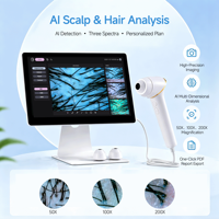 Inspection du cuir chevelu intelligente WiFi AI 50X 100X 200X, visualiseur de follicules pileux, trichoscope numérique pour marque privée