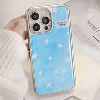 Coque de téléphone en résine époxy pour iphone16 16pro/promax 15 15promax/14Promax/14pro 14/13 13pro 12 11 Coque à bords argentés galvanisés