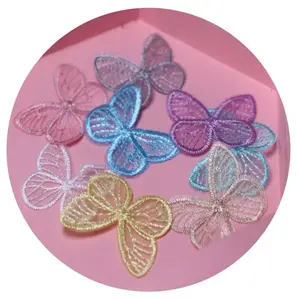Fabric Appliques Patch 35*45mm Butterfly Cloths Patches Durable Sew On Applique Embroidery for DIY Kids Craft