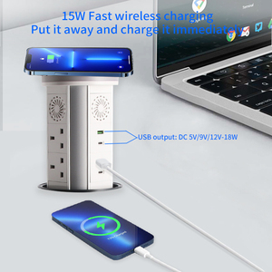 Çok yönlü IP65 <span class=keywords><strong>WiFi</strong></span> akıllı motorlu Pop-Up güç soketi ile Bluetooth hoparlör 15W kablosuz şarj otomatik kaldırma soketi - Product Image 4