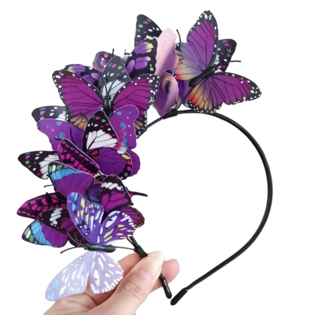 Jaczora 2x Schmetterlings-Stirnbänder, 3D-Elfen-Haarschmuck – Für Cosplay, Festival & Party