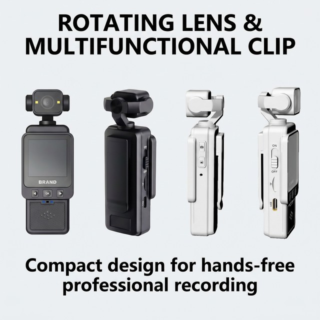 Mini Handheld Portable Body Camera Rotatable Lens Pocket DV Recorder One-Click Video Recording Selfie Vlog Camera