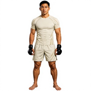 Ensemble de yoga imprimé par sublimation MMA, rashguard, short à manches courtes, séchage rapide, respirant, vêtements de sport légers, compression. - Product Image 1