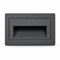 Lumière d'escalier carrée LED IP65 étanche pour extérieur, jardin, mur, encastrée, 3W, blanc chaud, aluminium
