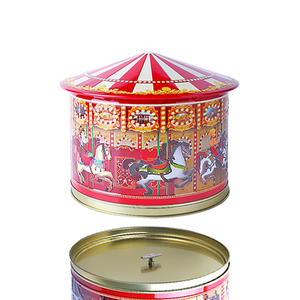 Boîte à musique rotative personnalisée <span class=keywords><strong>en</strong></span> métal, motif carrousel, pour bonbons et aliments, cadeau de Noël - Product Image 1