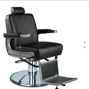 Fauteuil de Barbier Haut de Gamme en Métal, Style Américain, Pliable, Rotatif, Accoudoirs Personnalisables pour Permanente, Coloration et Coiffure - Product Image 1