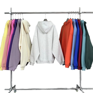 Sweat-shirt streetwear tendance automne 100% coton écologique, chaud, molleton épais, avec poche, épaules tombantes, coupe classique - Product Image 1